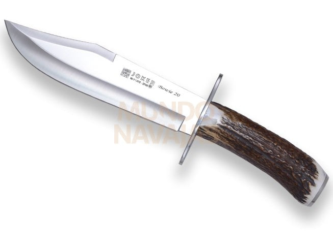 Cuchillo bowie de caza Joker Con puño de ciervo y hoja de 20 cm.