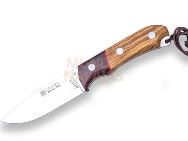 Cuchillo bushcraft Joker Aguila, mango madera de olivo, virola palo santo, hoja de 10,5...