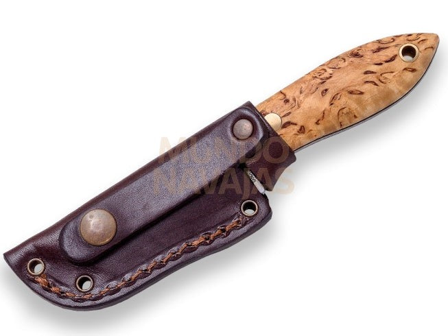 Cuchillo bushcraft Joker Bs 9 avispa scandi mango de abedul rizado cuchillo de cuello y...