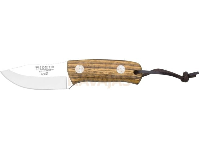 Cuchillo bushcraft Joker Erizo con cachas en madera de bocote y hoja inox de 7,5 cm.