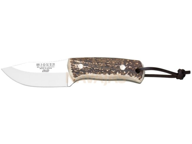 Cuchillo bushcraft Joker Erizo con puño de ciervo y hoja de 7.5 cm.