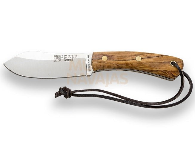 Cuchillo bushcraft Joker Nessmuk , mango de olivo, con ferrocerio.