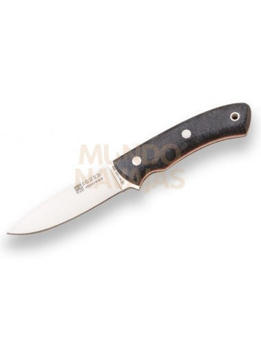 Cuchillo bushcraft Joker Pantera mango jute micarta negro