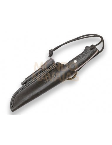 Cuchillo bushcraft Joker Ranger con ferrocerio puño micarta canvas h/scandi 11 cm