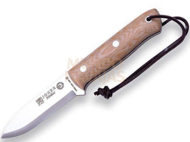 Cuchillo bushcraft y supervivencia Joker BS9 Nórdico. acero sandvik 14c28n, mango...