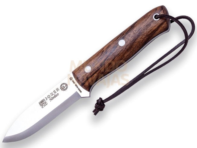 Cuchillo bushcraft y supervivencia Joker BS9 Nórdico mango de nogal