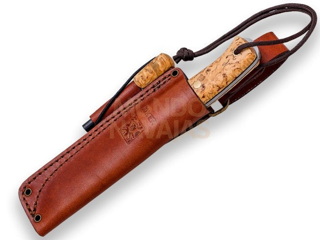 Cuchillo bushcraft y supervivencia Joker Ember con ferrocerio mango de abedul rizado