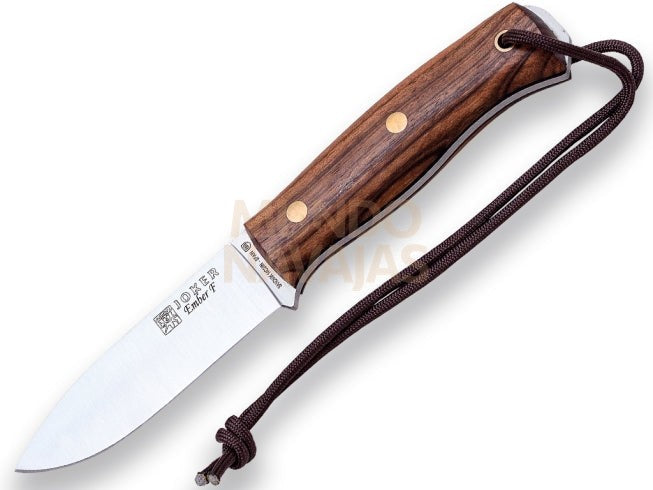 Cuchillo bushcraft y supervivencia Joker Ember flat mango de nogal