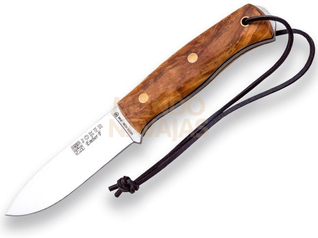 Cuchillo bushcraft y supervivencia Joker Ember flat mango de olivo