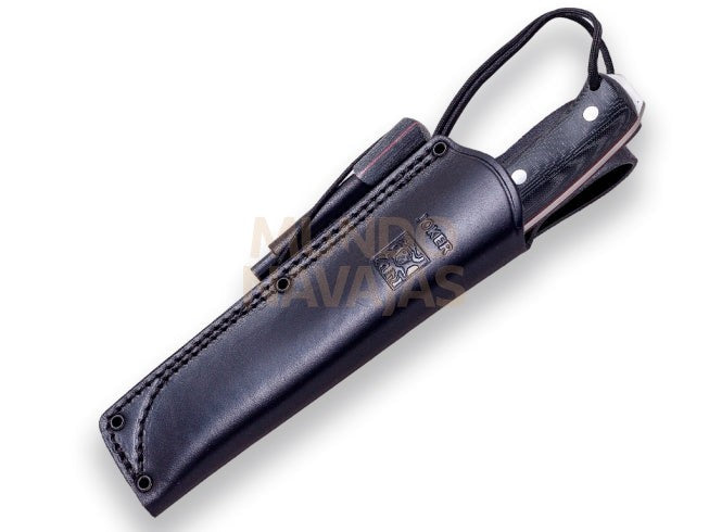 Cuchillo bushcraft y supervivencia Joker Nomad con ferrocerio mango de micarta canvas.
