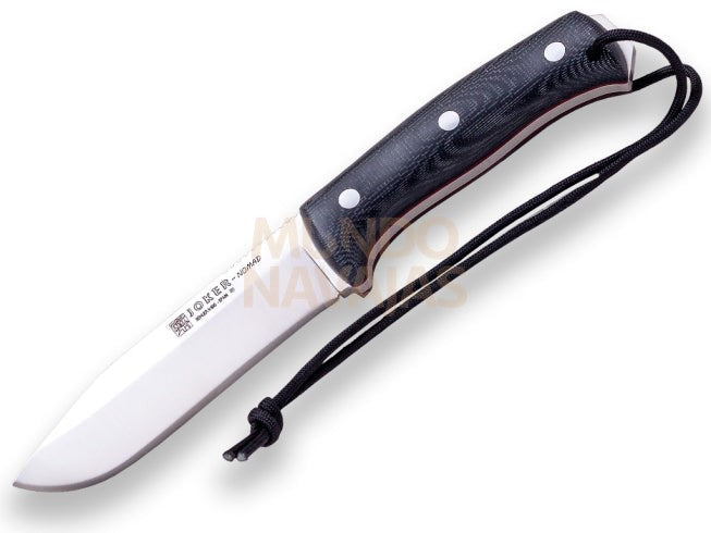 Cuchillo bushcraft y supervivencia Joker Nomad mango de micarta canvas.