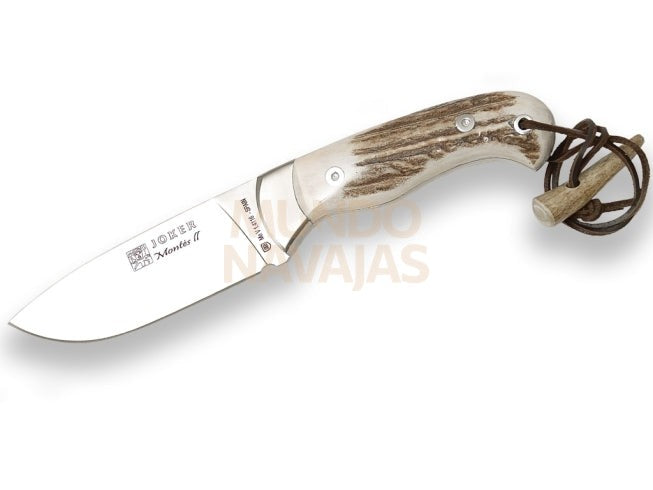 Cuchillo de monte enterizo con cachas asta de ciervo