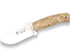 Cuchillo de monte enterizo con cachas de abedul rizado y hoja de 10,5 cm