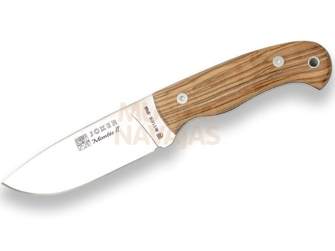 Cuchillo de monte enterizo con cachas de olivo y hoja de 11 cm.