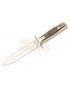 Cuchillo de monte enterizo con cachas en asta de ciervo y hoja doble filo de 15,5 cm.