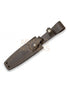 Cuchillo de monte enterizo con cachas en asta de ciervo y hoja doble filo de 15,5 cm.
