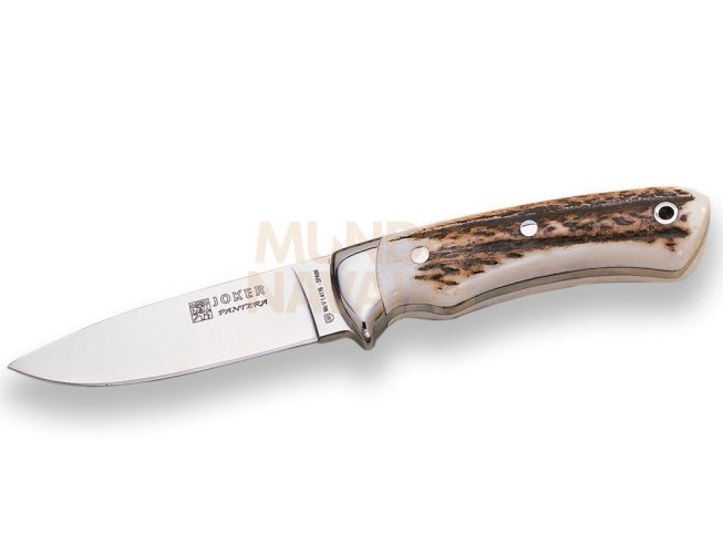 Cuchillo de monte enterizo con virola cachas en asta de ciervo y hoja de 12 cm.