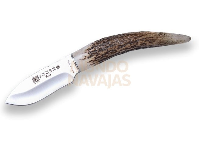 Cuchillo de monte para cuello colgante puño en asta de ciervo y hoja de 7,5 cm