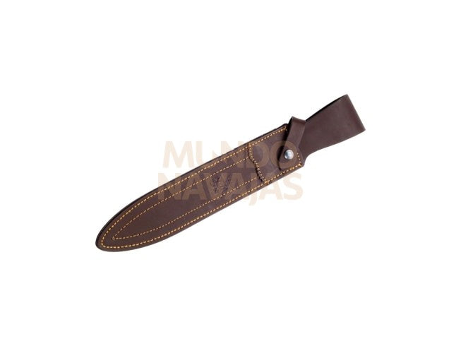Cuchillo de remate Joker Chamoís, puño de ciervo,hoja de 25,5 cm.funda de cuero