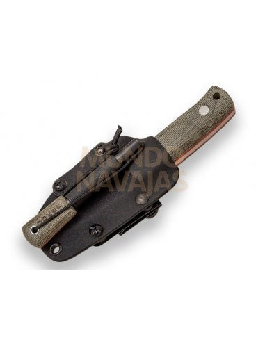 Cuchillo Joker Erizo TS1 puño micarta canvas verde  funda kydex con pedernal