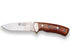 Cuchillo montero con cachas de madera roja prensada y hoja de 10 cm.