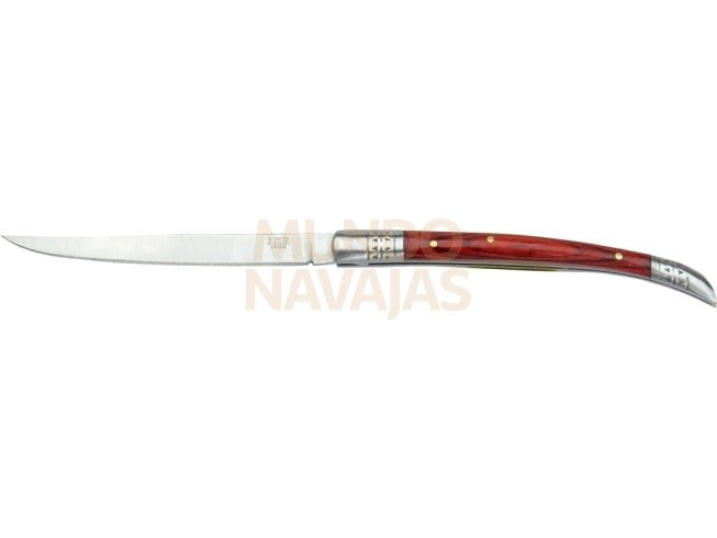 Estilete con virola inox cachas de madera roja y hoja de 7,5cm