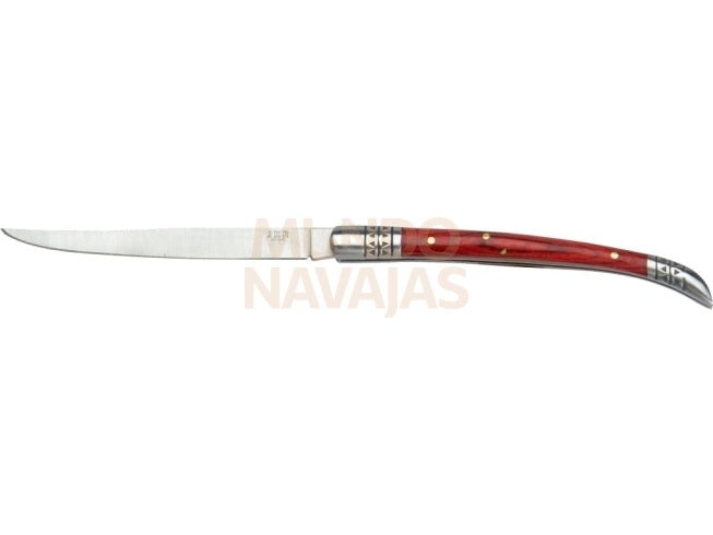 Estilete con virola inox cachas de madera roja y hoja de 9 cm