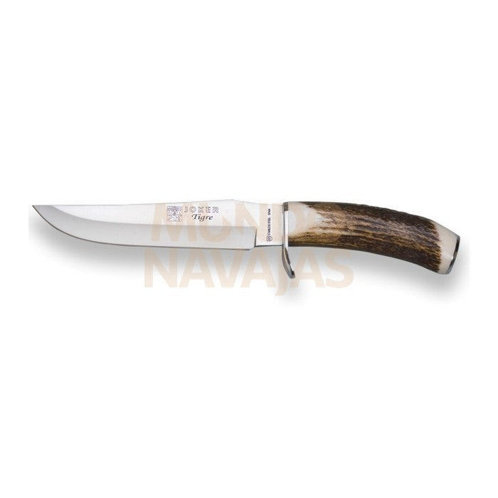 Cuchillo de monte con puño de ciervo y hoja inox de 17 cm.
