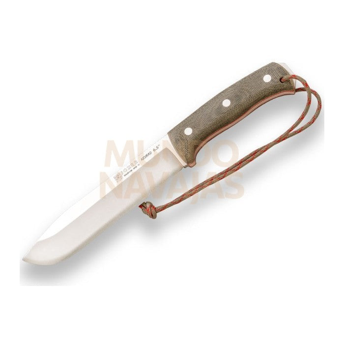Cuchillo de supervivencia Joker Nomad 6.5" mango micarta canvas con pedernal