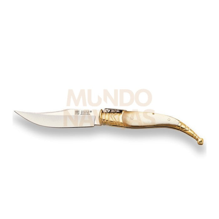 Navaja clásica jerezana con puño en asta de toro y hoja 9 cm.