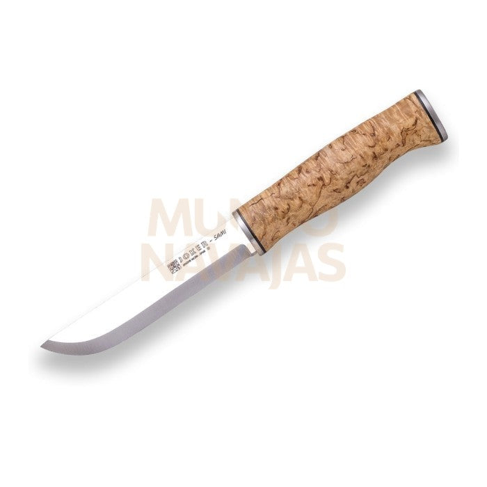 Cuchillo bushcraft Joker Sami mango de abedul rizado