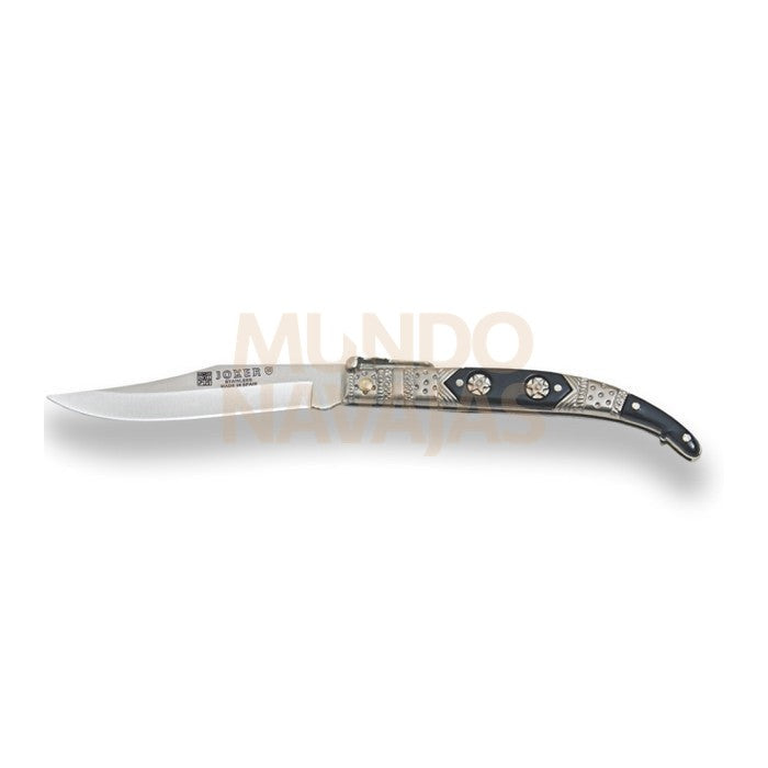 Navaja clasica con puño de zamak decorado y hoja 8 cm