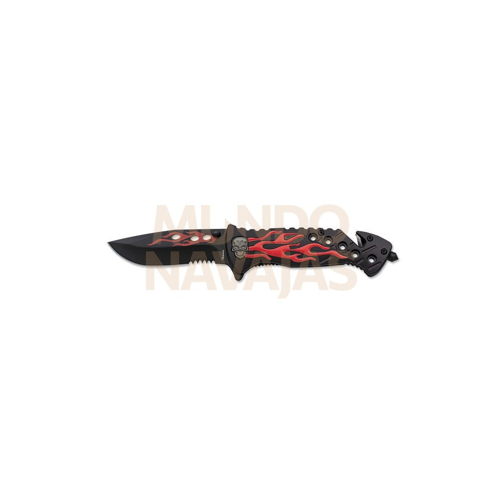 Navaja Albainox Aluminio Roja Con Sierr