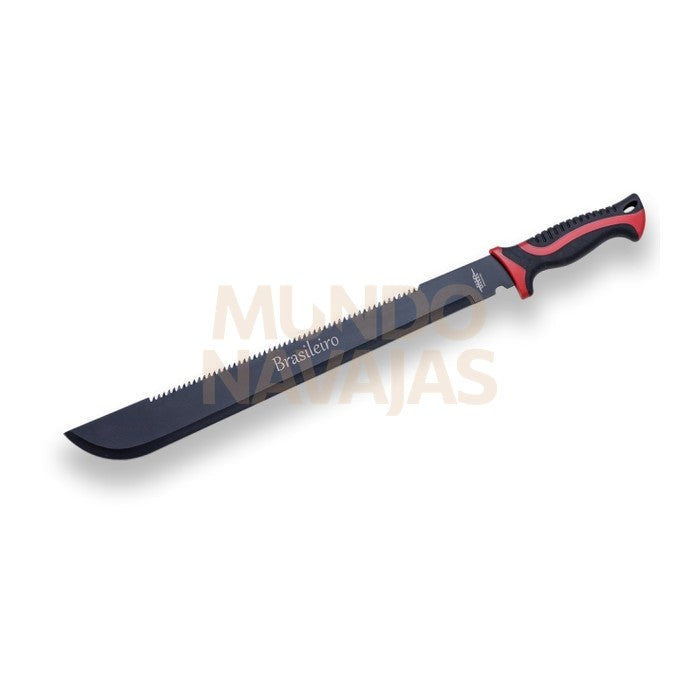 Machete 'brasileiro' JKR, con mango de goma y hoja de 46 cm. incluye funda de nylon