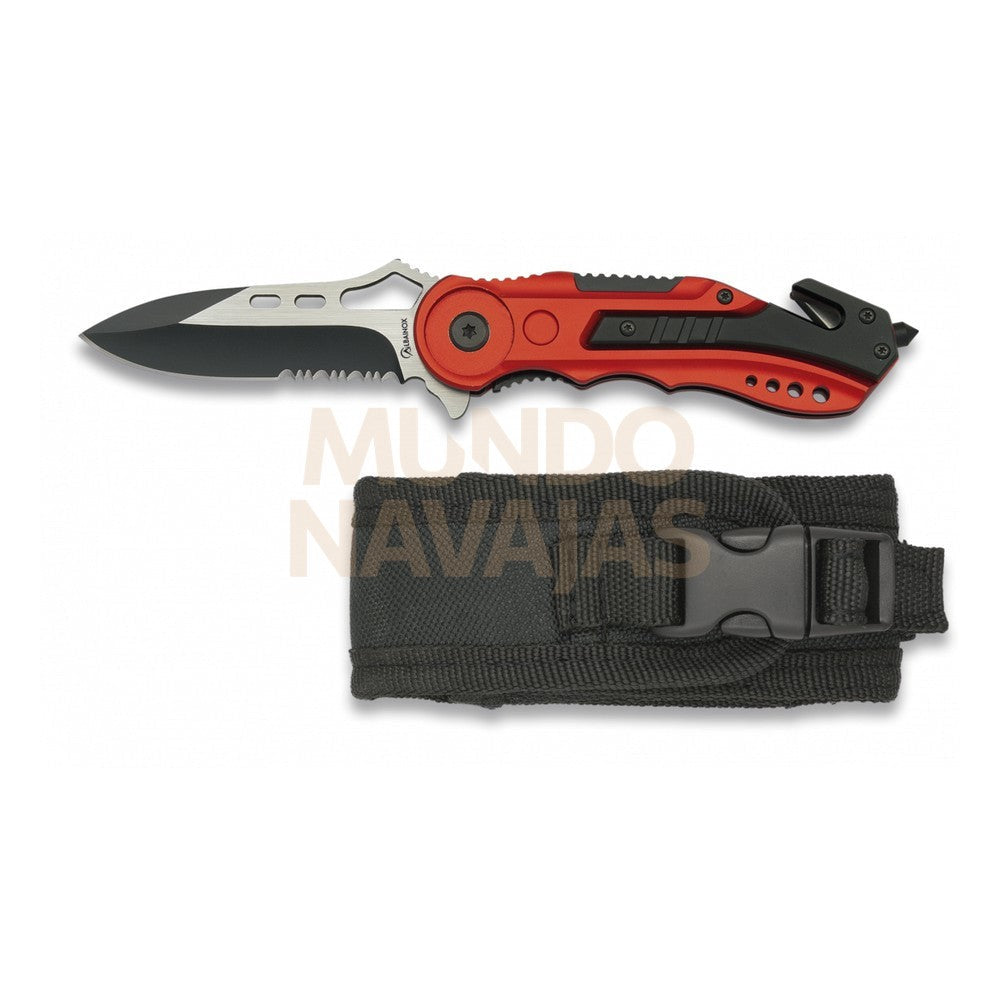 Navaja Albainox Roja Con Sierra 6.5