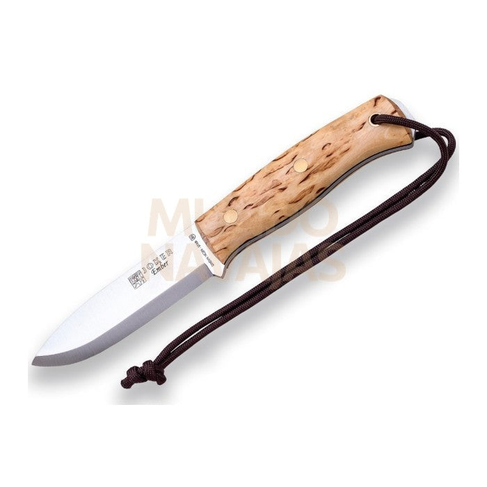Cuchillo bushcraft y supervivencia Joker Ember mango abedul rizado