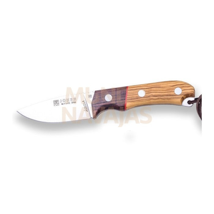 Cuchillo bushcraft Joker Aguila, con puño en madera de olivo, virola palo santo y hoja...