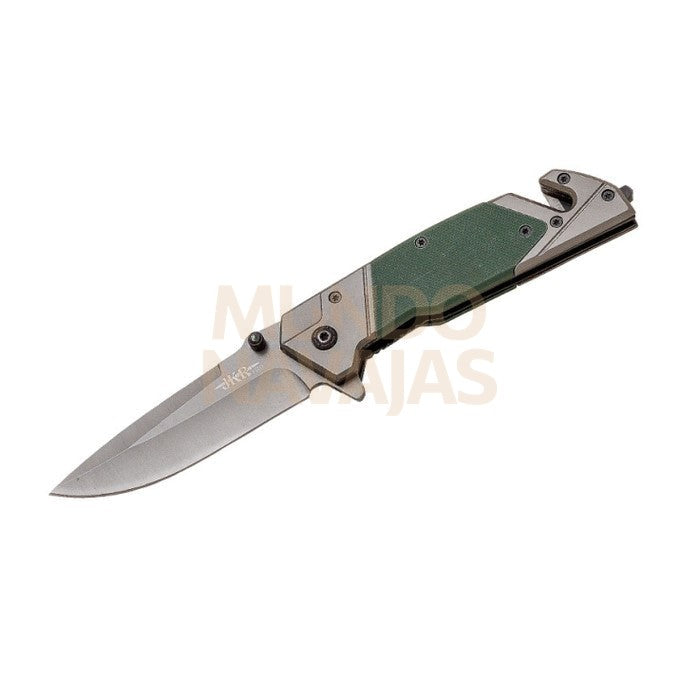 Navaja de rescate JKR pro 10.021 con recubrimiento de titanio mango G10