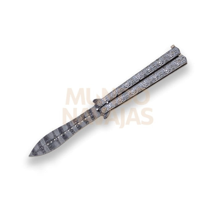 Navaja abanico JKR. puño de aluminio y hoja de acero inoxidable de 10,5 cm.un solo filo.