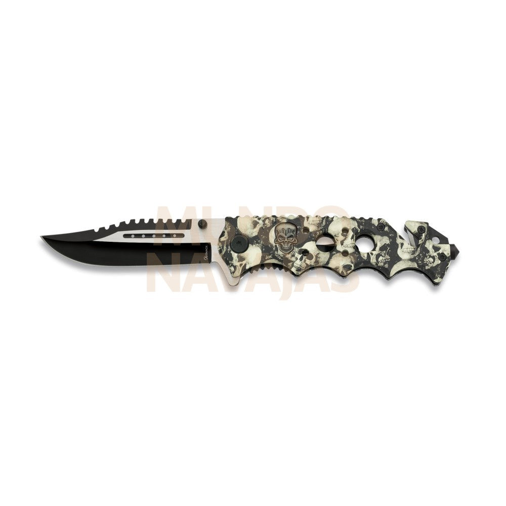 Navaja Skull Albainox Blanca