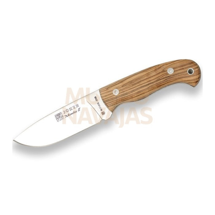 Cuchillo de monte enterizo con cachas de olivo y hoja de 11 cm.