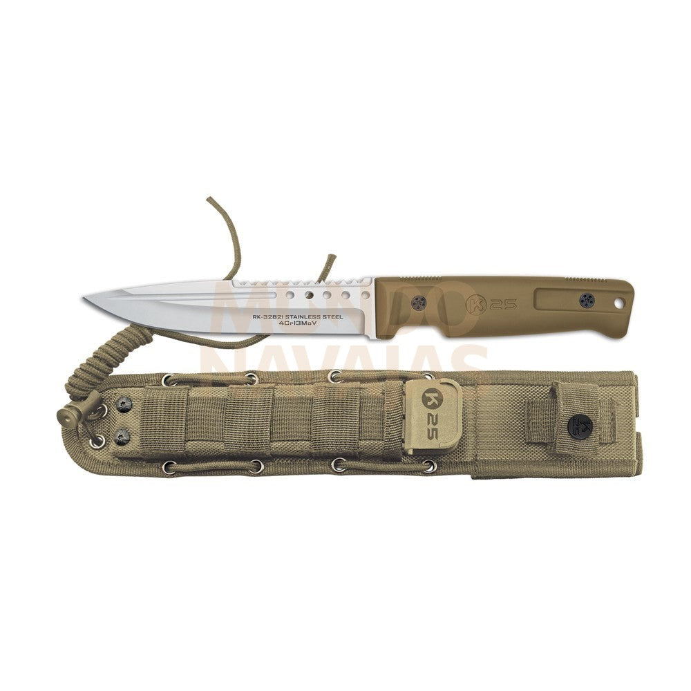 Cuchillo Táctico K25 Puño Goma Tan H.14