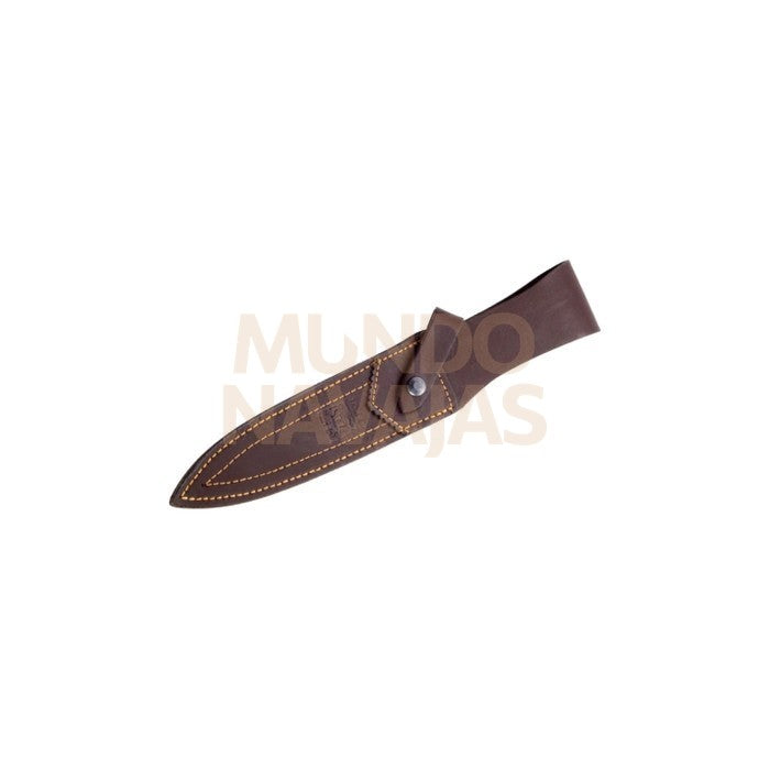 Cuchillo de remate Joker Chamoís,puño de ciervo, hoja de 18 cm. con funda de cuero