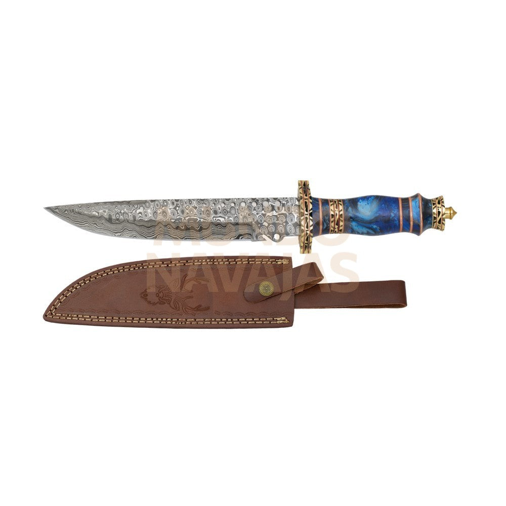 Cuchillo Damasco Cachas Fantasy Blue