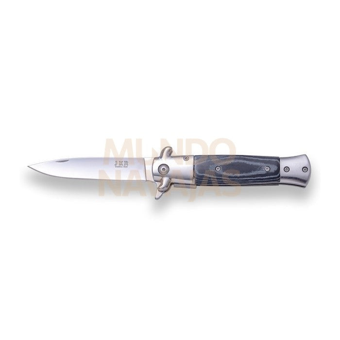 Navaja estilete JKR590 hoja inox de 10 cm y un solo filo, puño micarta. clip para...