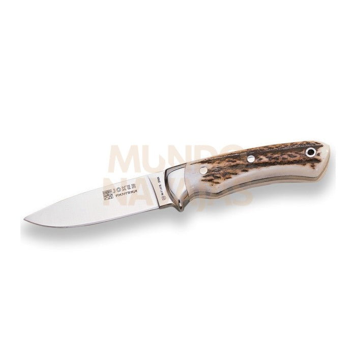 Cuchillo de monte enterizo con virola cachas en asta de ciervo y hoja de 12 cm.