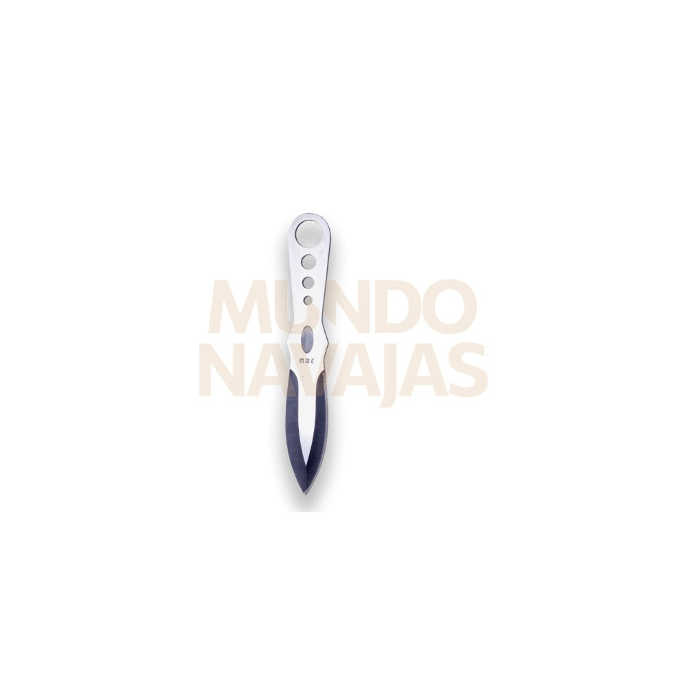 Cuchillo lanzador JKR de 1 solo filo, acero inox, largo total 19 cm. incluye funda de...