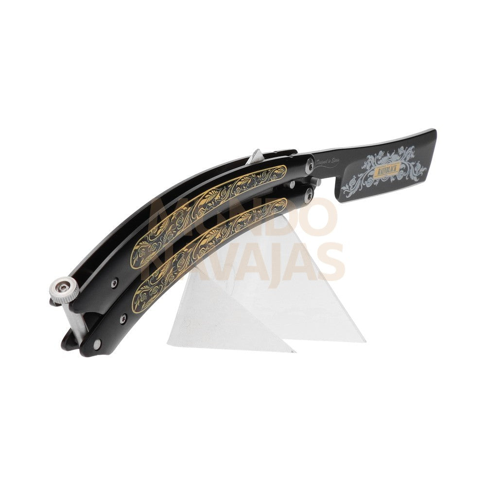 Navaja Abanico Barbera Rainblack 10.6