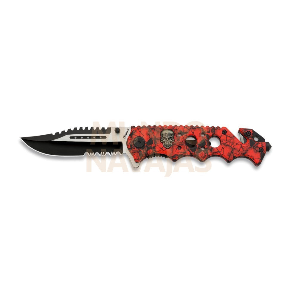 Navaja Skull Albainox Roja