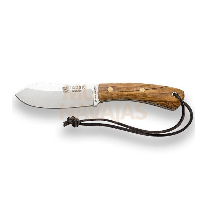 Cuchillo bushcraft Joker Nessmuk , mango de olivo, con ferrocerio.